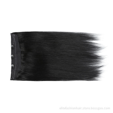 Double drawn 12-30 Inch Silky Straight Remy Human Hair Wire Hair Extensions Secret Fish Extensions Flip in Halo Hair Extensions